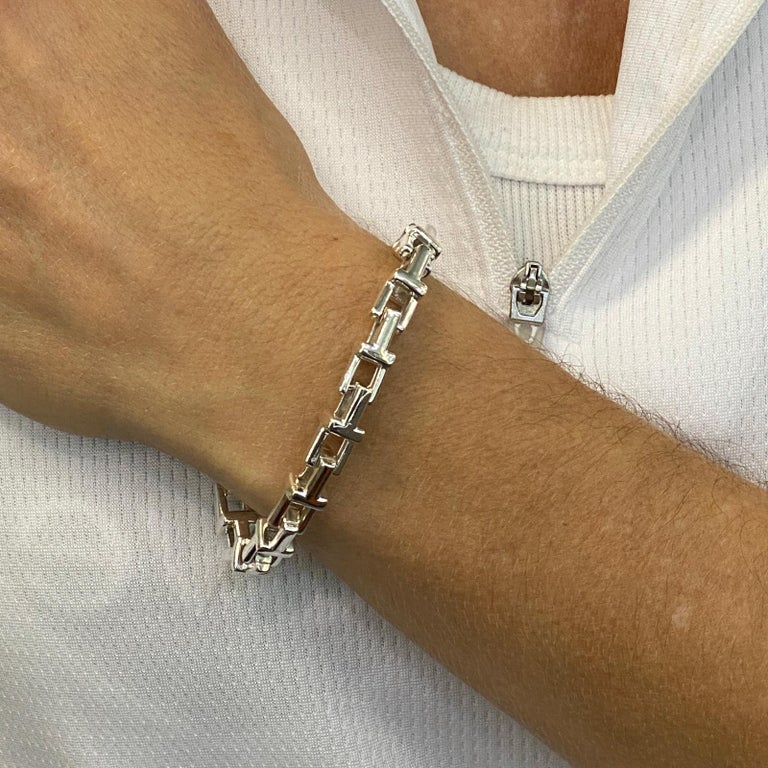 Tiffany and Co. Italy T Link Sterling Silver Bracelet at 1stDibs