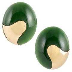 Tiffany & Co. Jade and Gold Earrings