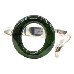 Tiffany & Co. Brazalete flexible de jade en plata de ley
