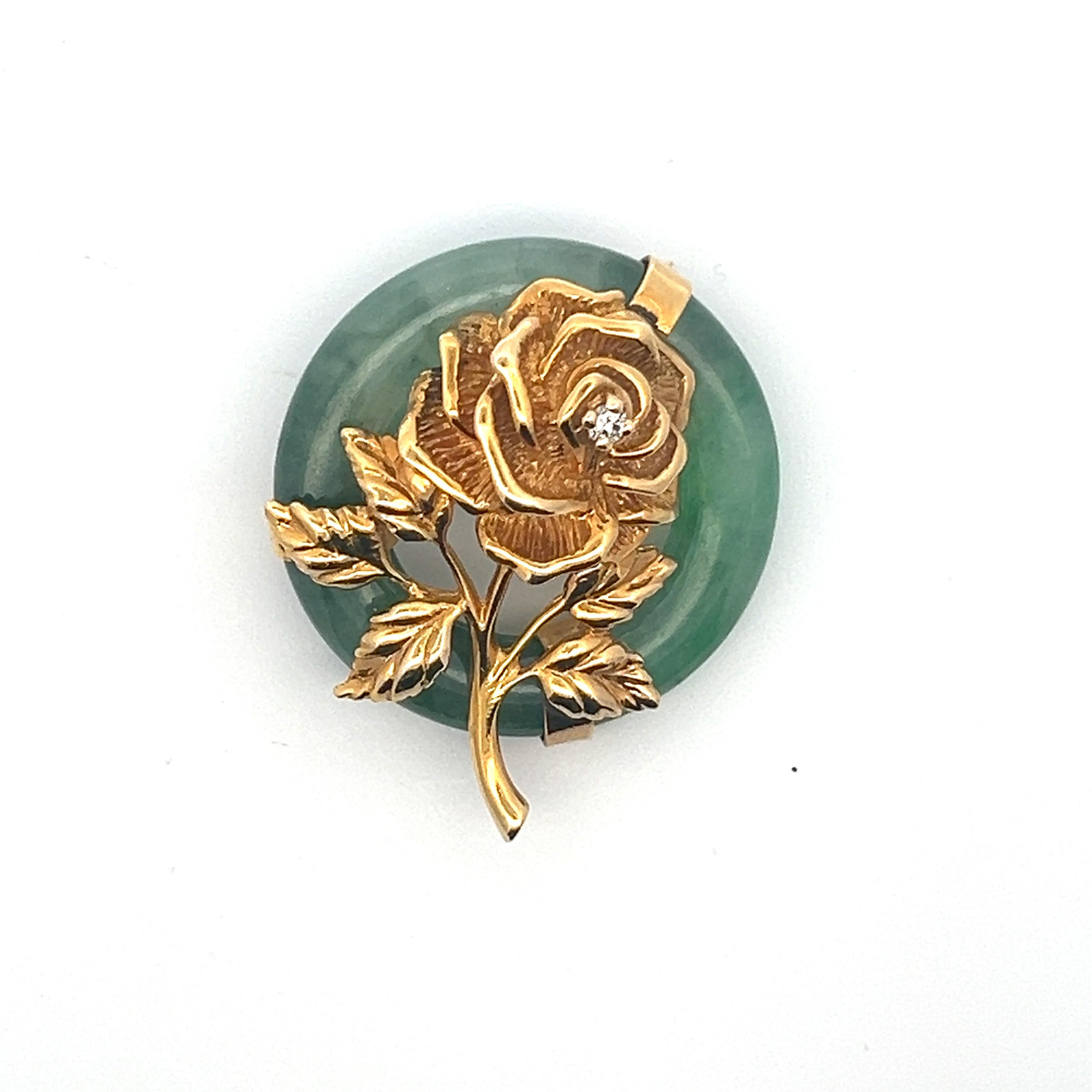 Tiffany & Co Jade Flower Brooch For Sale 1