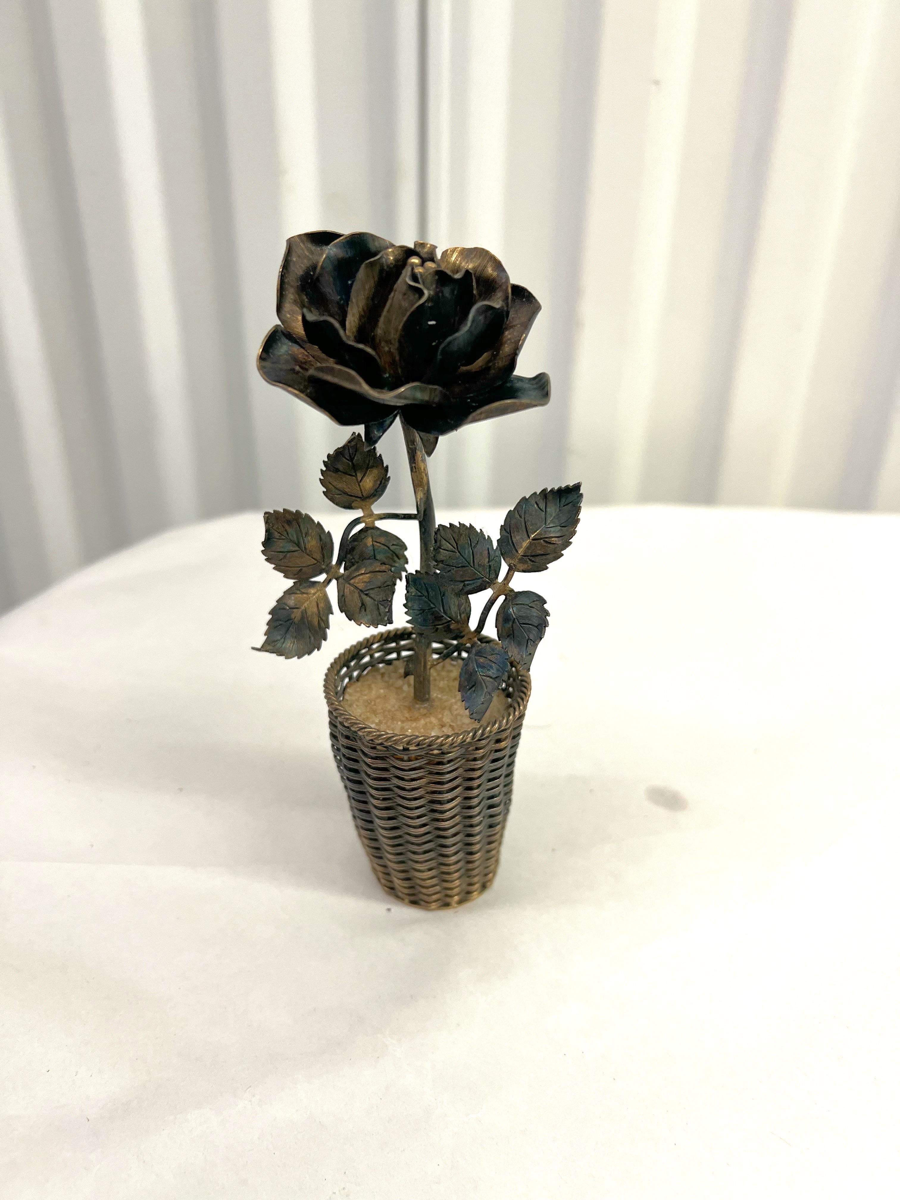 Tiffany & Co Janna Thomas Sterling Silver Gilded Gold Potted Flower For Sale 2