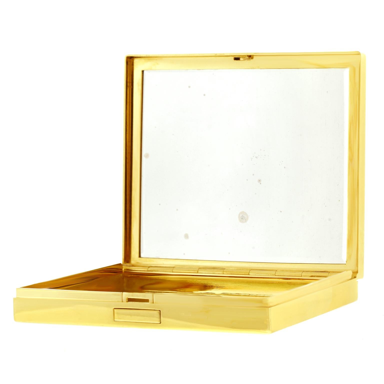 Tiffany & Co. Japanese Taste Gold Compact Case In Excellent Condition In Litchfield, CT