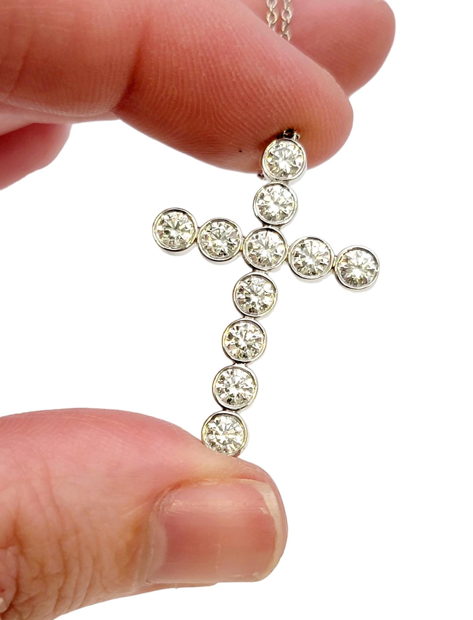 Tiffany & Co. Jazz 2.00 Carats Total Diamond Cross Pendant Necklace in Platinum 5
