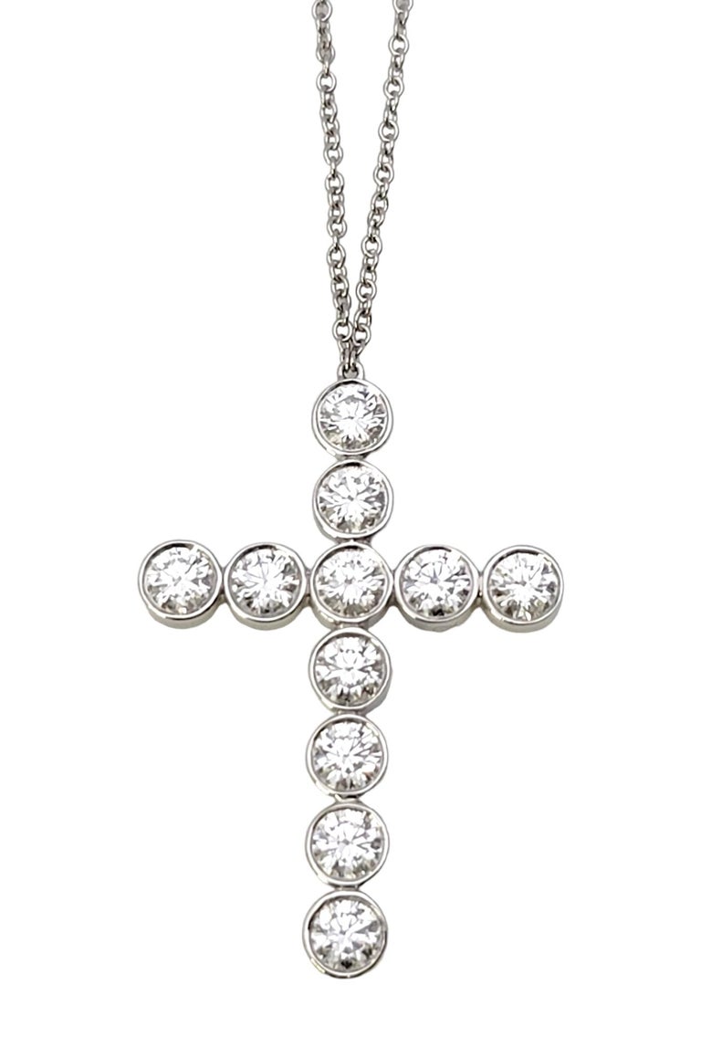 Authentic Platinum Tiffany & Co Jazz Necklace 6 Diamonds 