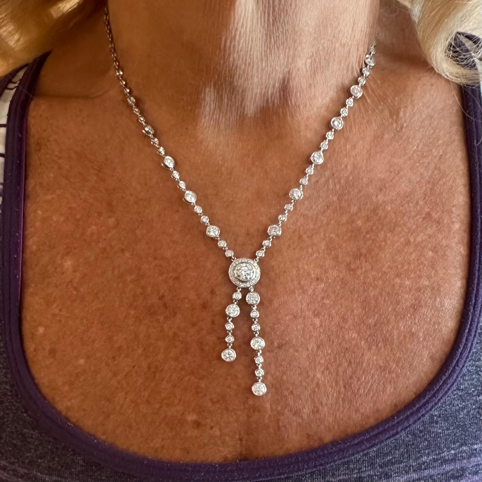 Tiffany & Co. Collana in platino con diamanti a goccia 8,75 ct. in vendita 5