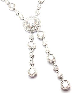 Tiffany & Co Jazz 8.75ct Diamond Lariat Drop Platinum Necklace