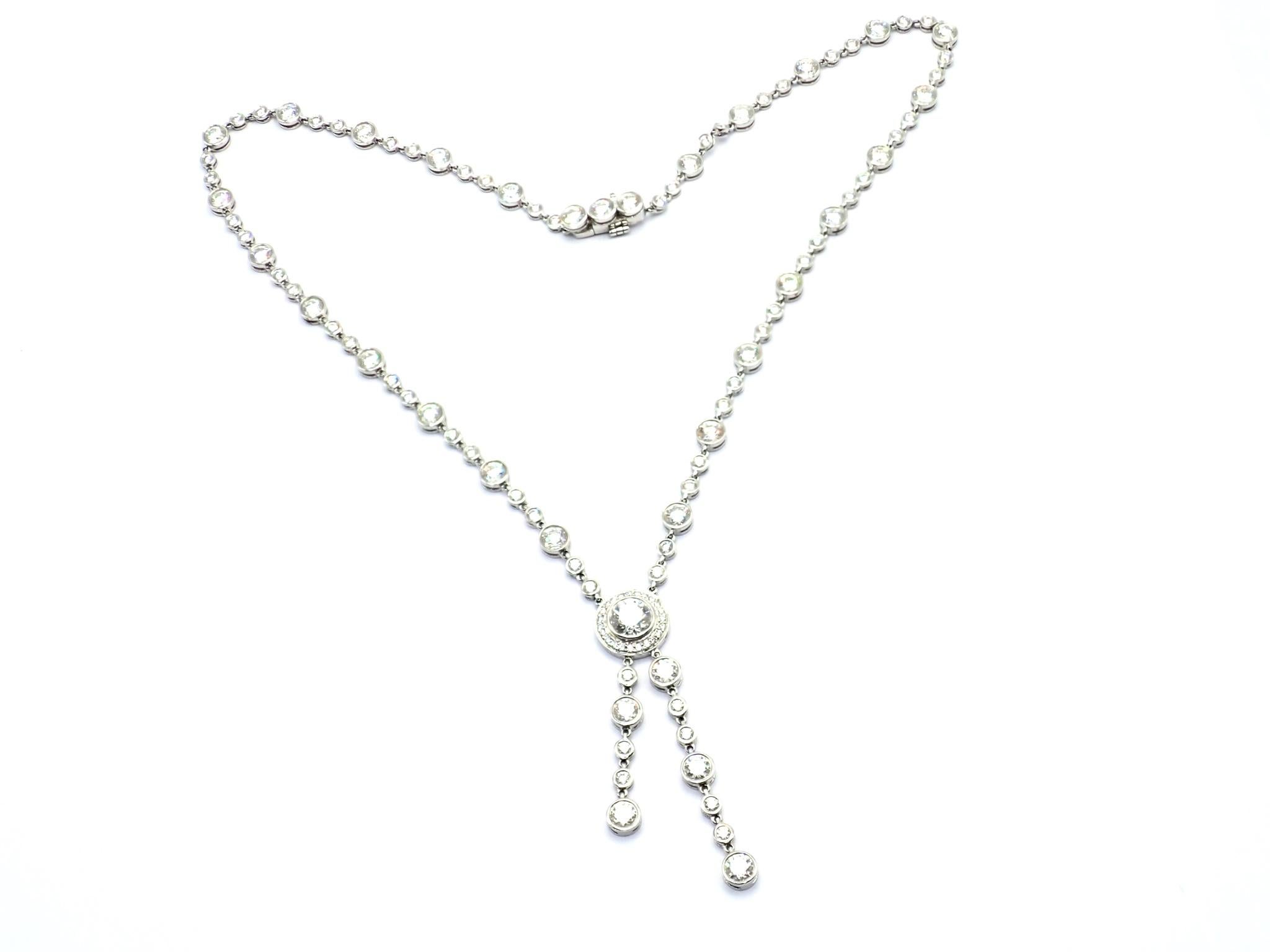 Taglio brillante Tiffany & Co. Collana in platino con diamanti a goccia 8,75 ct. in vendita