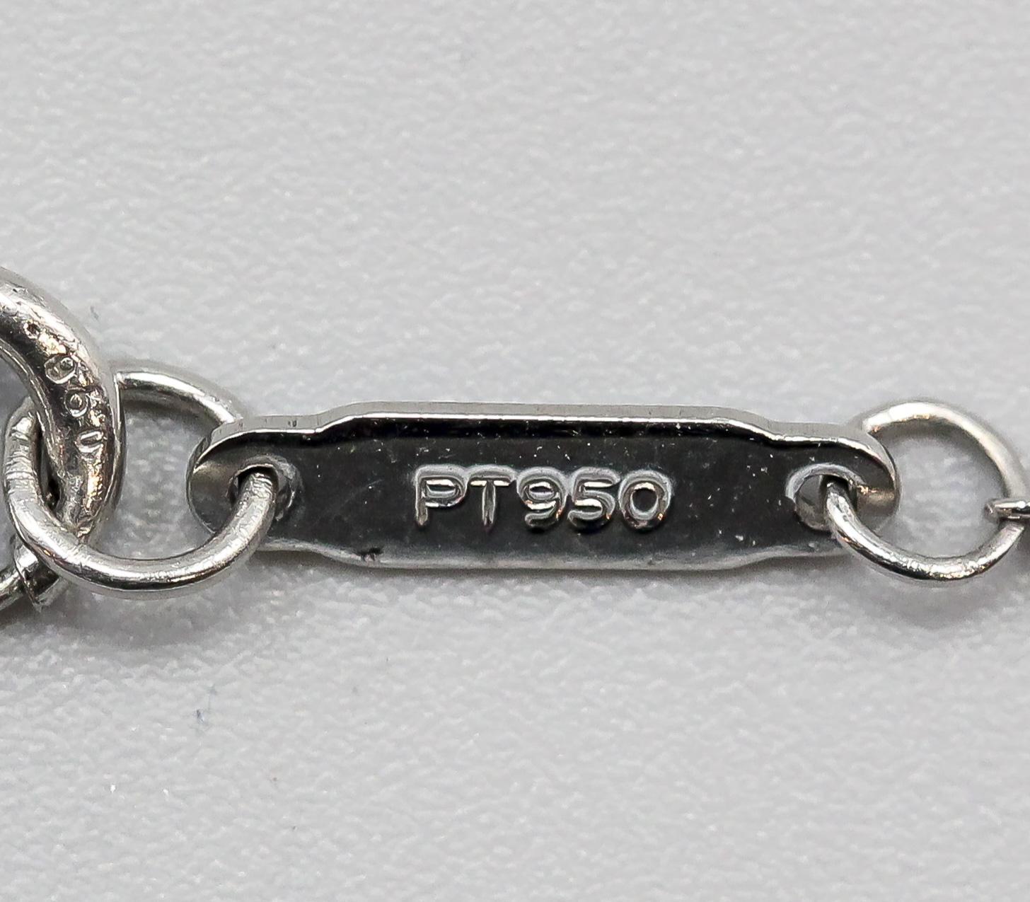Women's or Men's Tiffany & Co. Jazz Bezel Set Diamond Platinum Cross Pendant Necklace