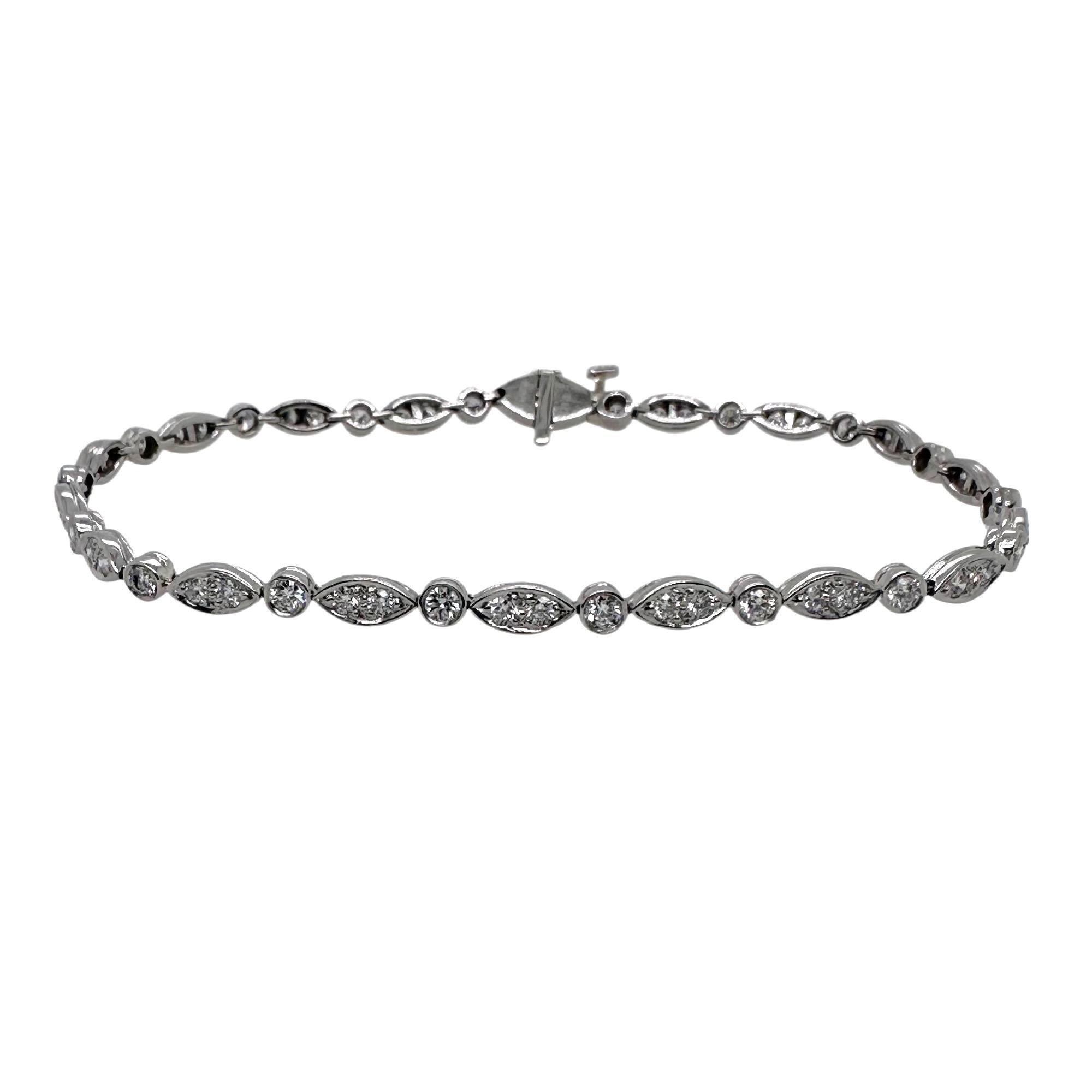 Tiffany & Co Jazz Collection 1.60 tcw Diamond Platinum Tennis Bracelet 1