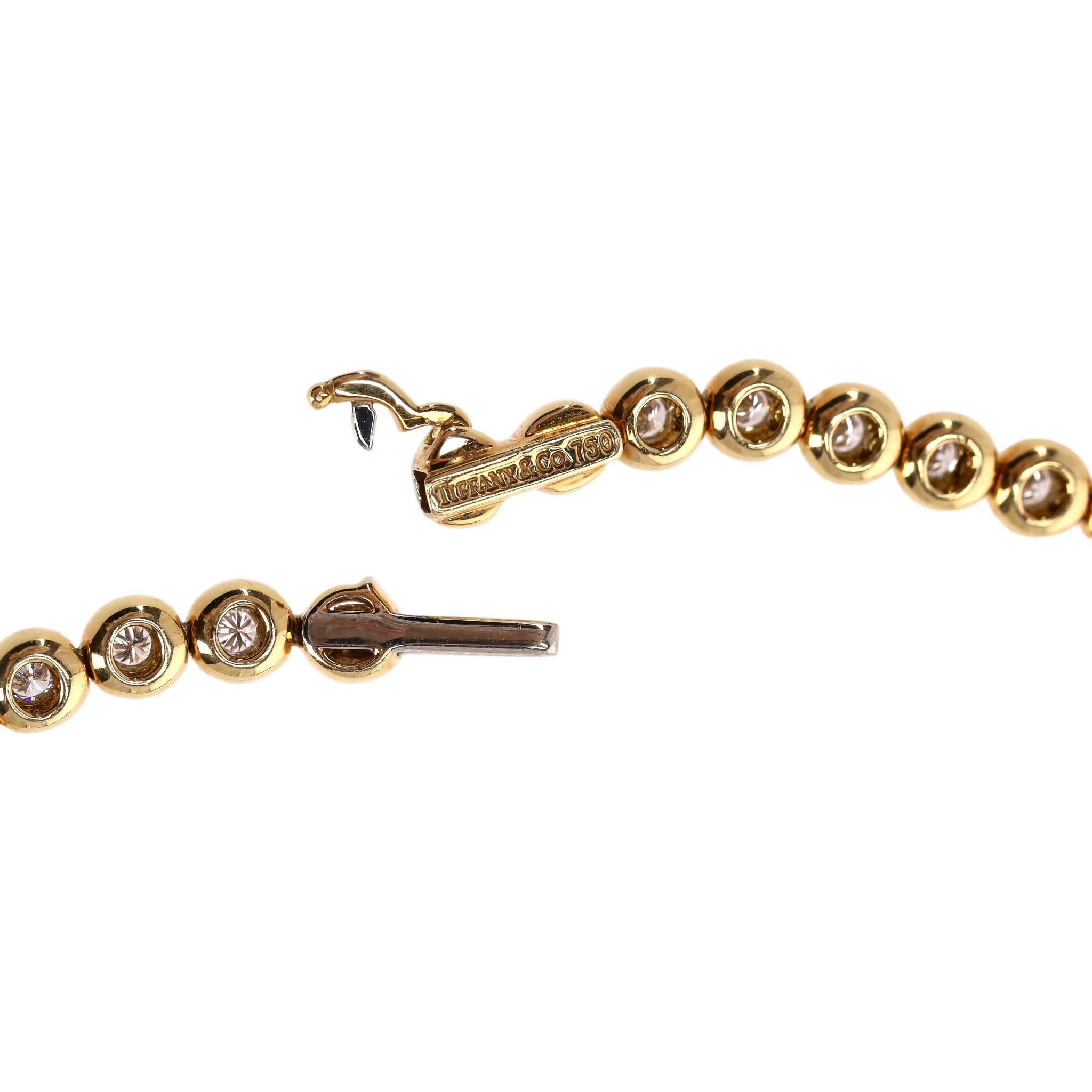 Women's Tiffany & Co Jazz Diamond 5ct Tennis Necklace In 18k Gold For Sale