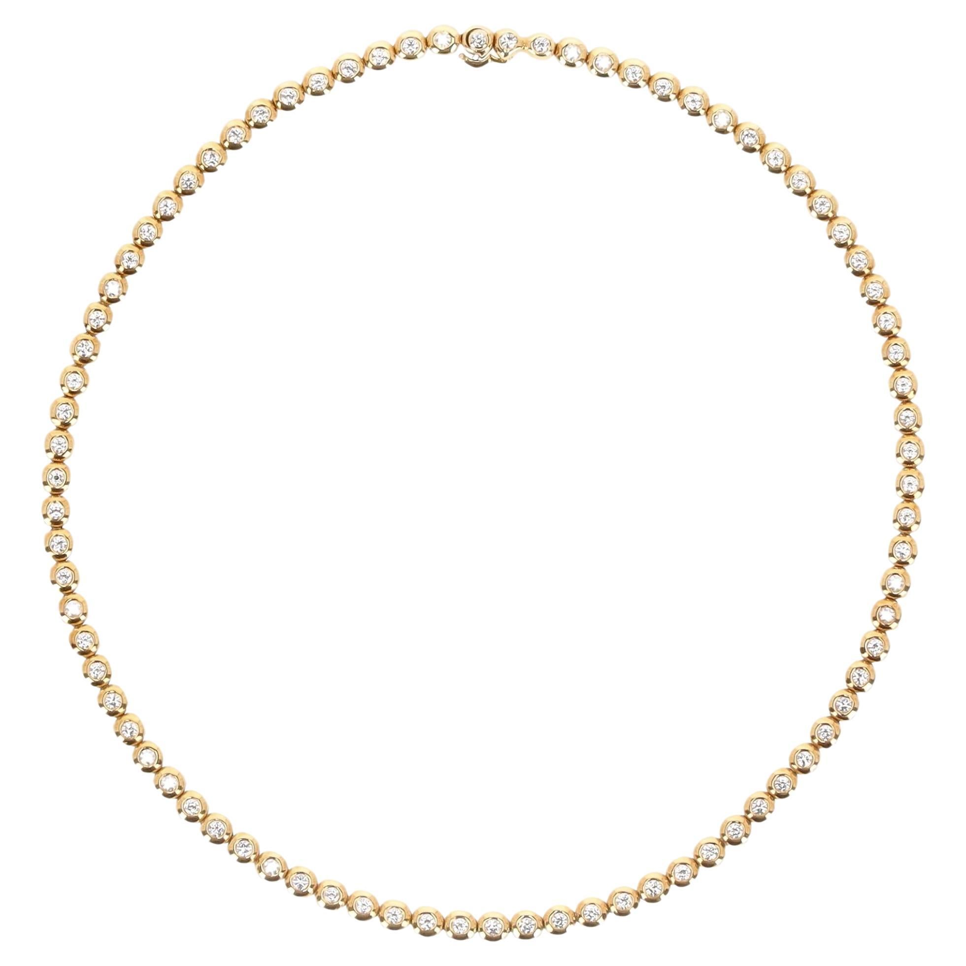 Tiffany & Co Jazz Diamant-Tennis-Halskette aus 18 Karat Gold mit 5 Karat Diamanten
