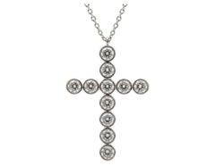 Tiffany & Co. Jazz Diamond Cross Pendant Necklace Platinum 1.30 Carat Total