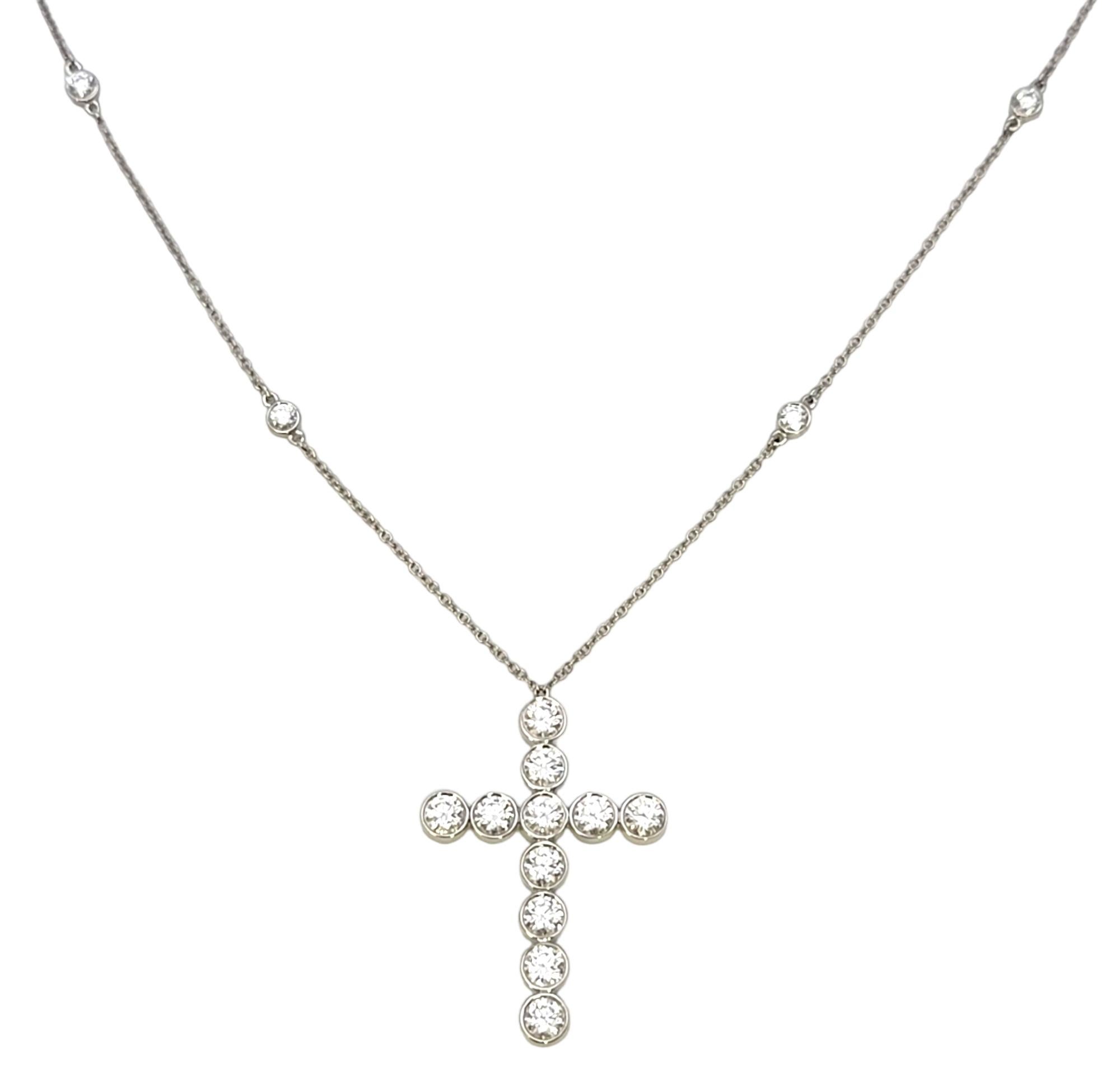You will absolutely love the stunning design of this classic cross pendant necklace with a modern twist from renowned jeweler, Tiffany & Co. Founded in 1837 in New York City, Tiffany & Co. is one of the world's most storied luxury design houses