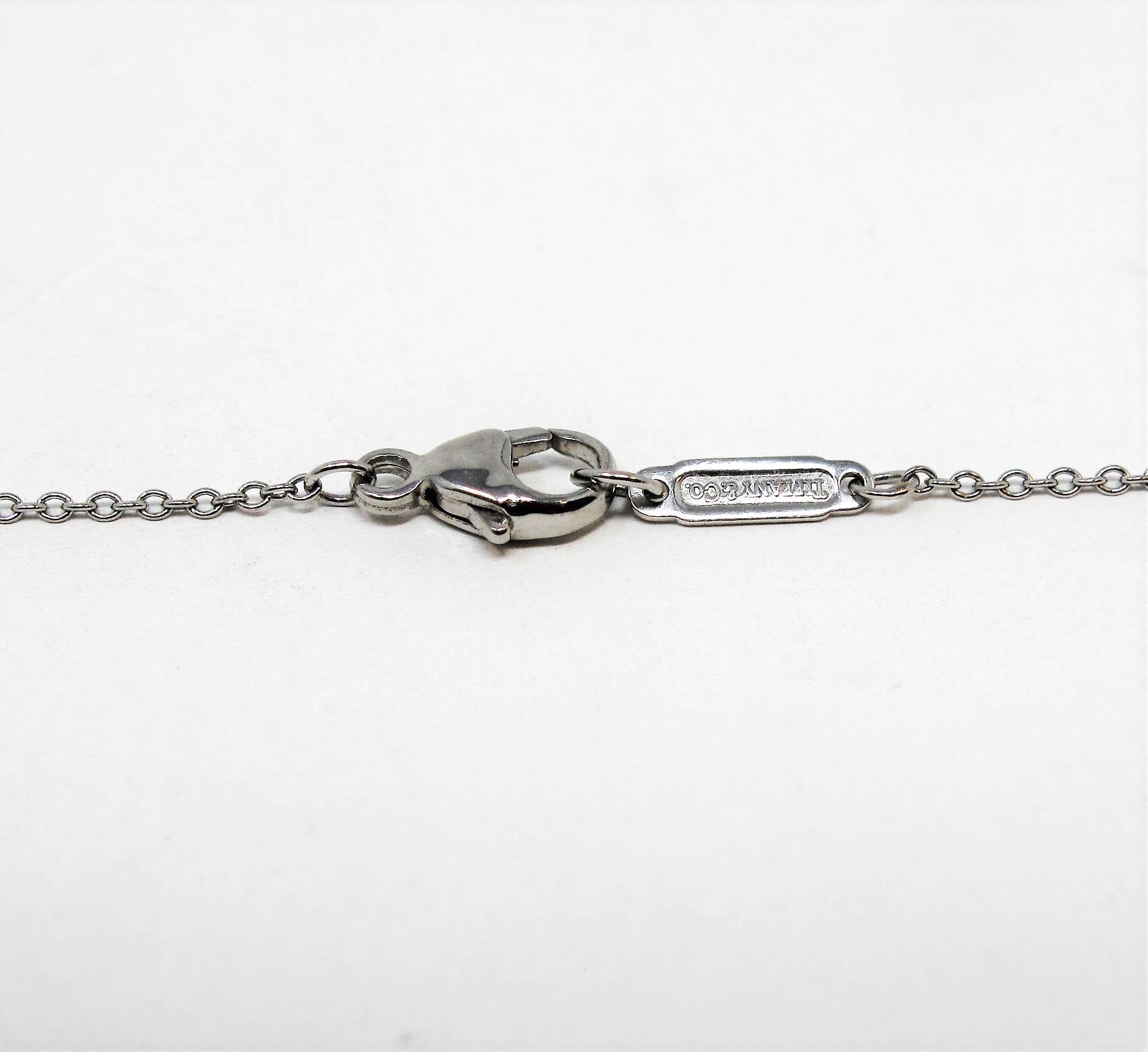Tiffany & Co. Jazz Diamond Drop Pendant in Platinum Necklace, circa 2003 For Sale 2