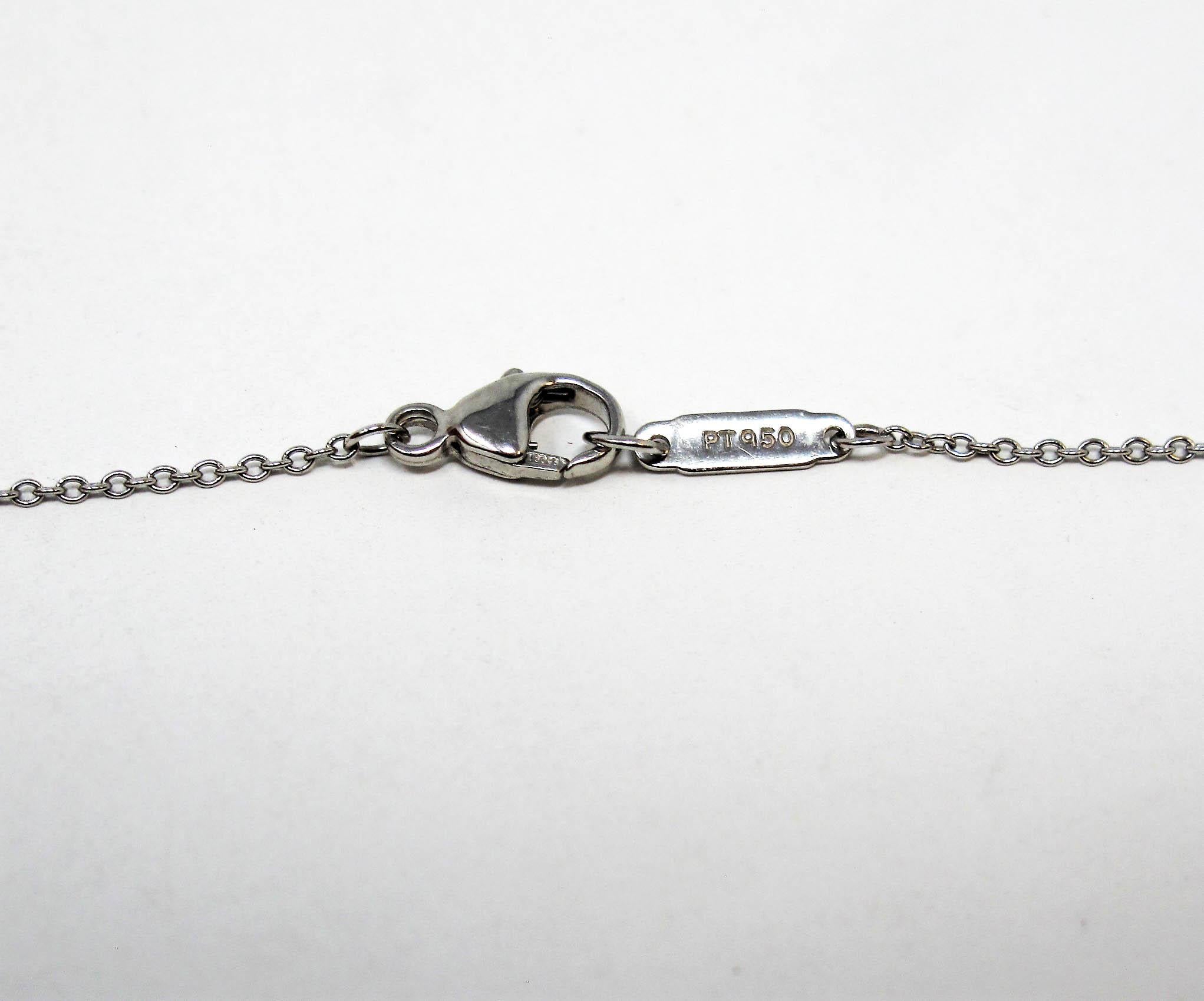 Tiffany & Co. Jazz Diamond Drop Pendant in Platinum Necklace, circa 2003 For Sale 3