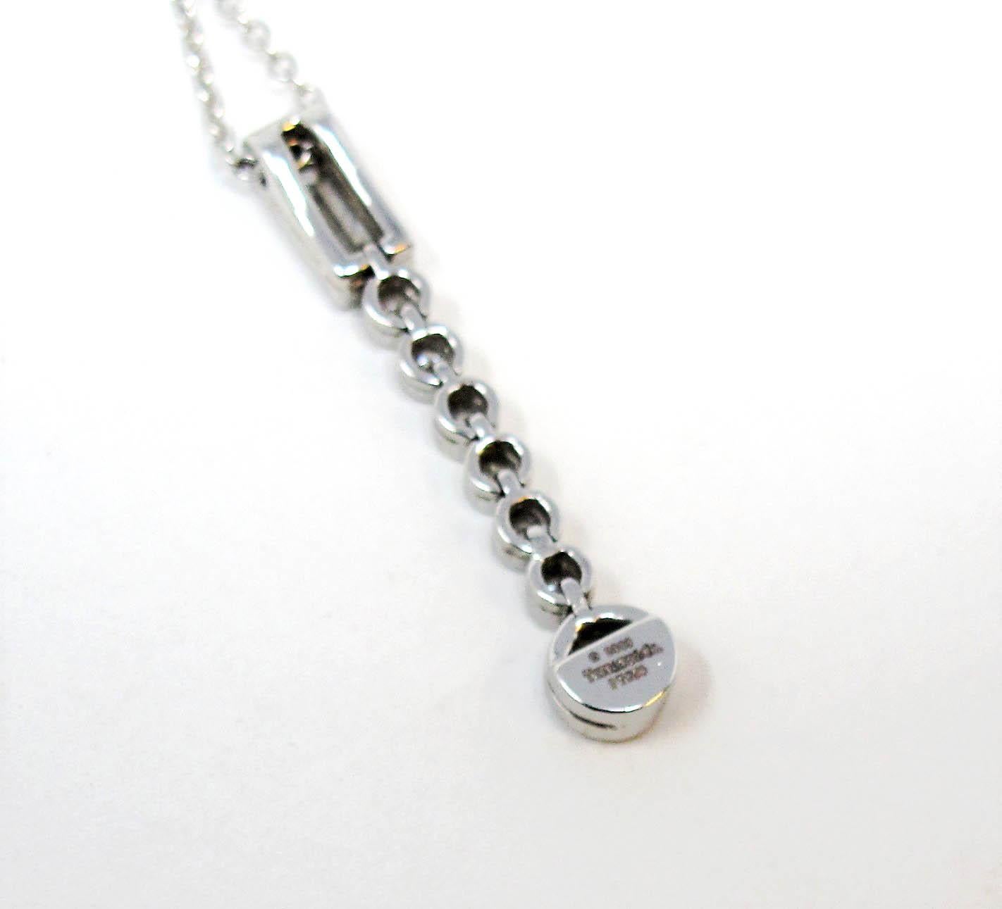 Tiffany & Co. Jazz Diamond Drop Pendant in Platinum Necklace, circa 2003 For Sale 1