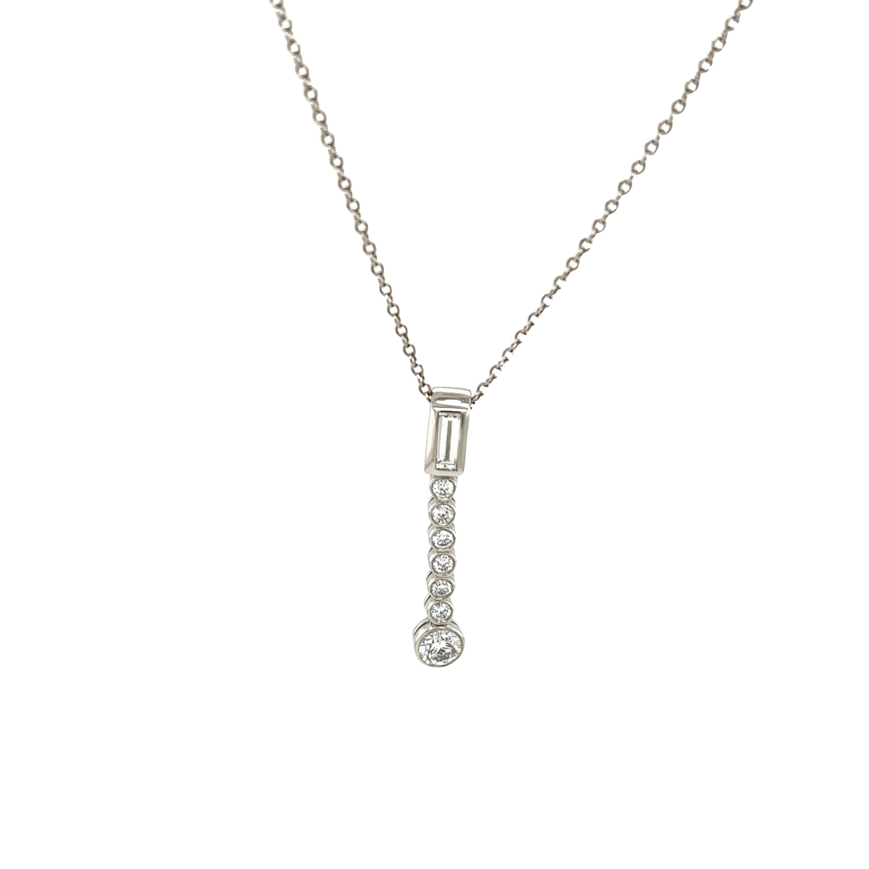 Women's Tiffany & Co. Jazz Diamond Drop Pendant Necklace Set in Platinum  For Sale