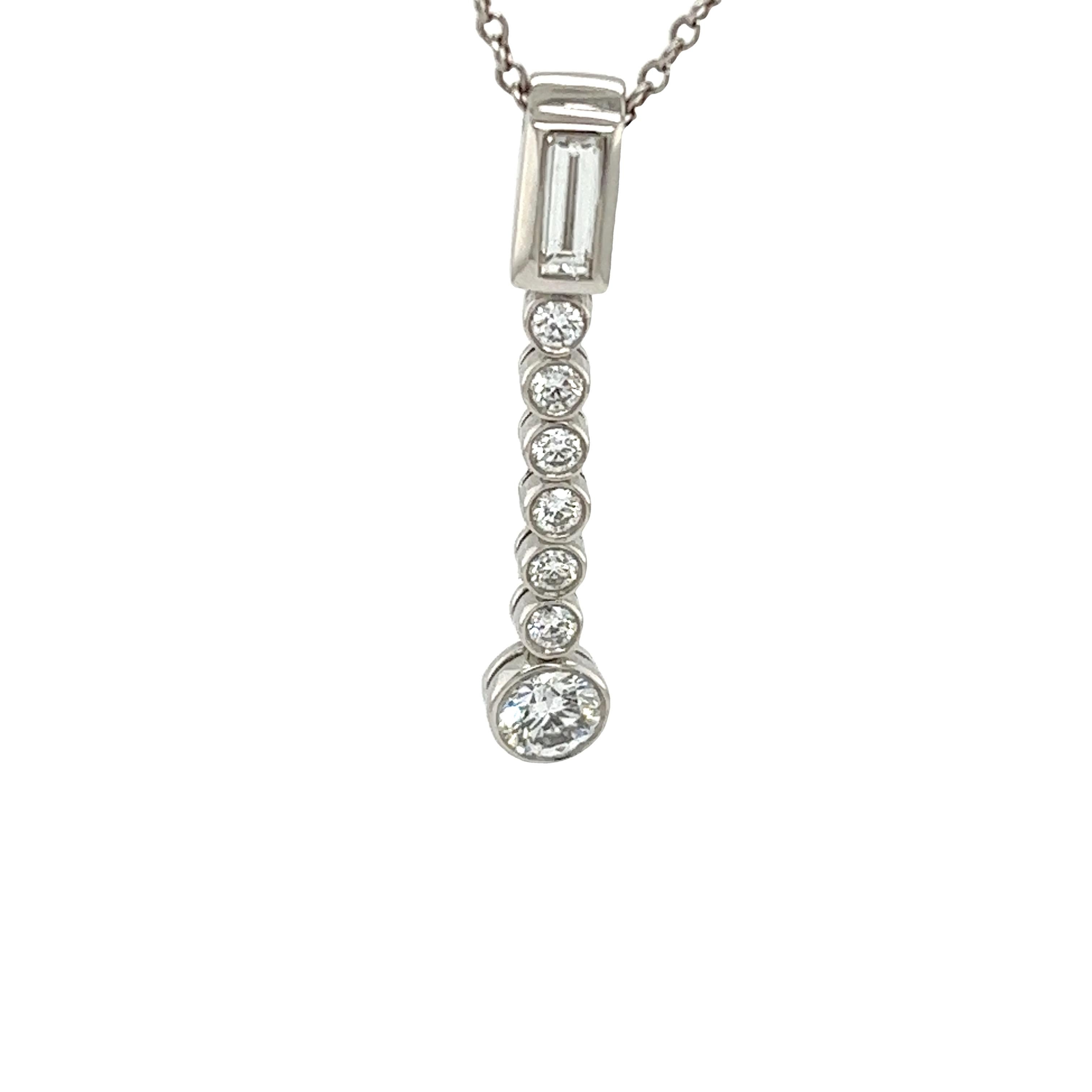 Tiffany & Co. Jazz Diamond Drop Pendant Necklace Set in Platinum  For Sale 1