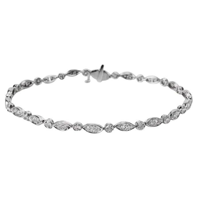 Tiffany Co Jazz Diamond Platinum Bracelet 1.60 Ct, 7" For Sale