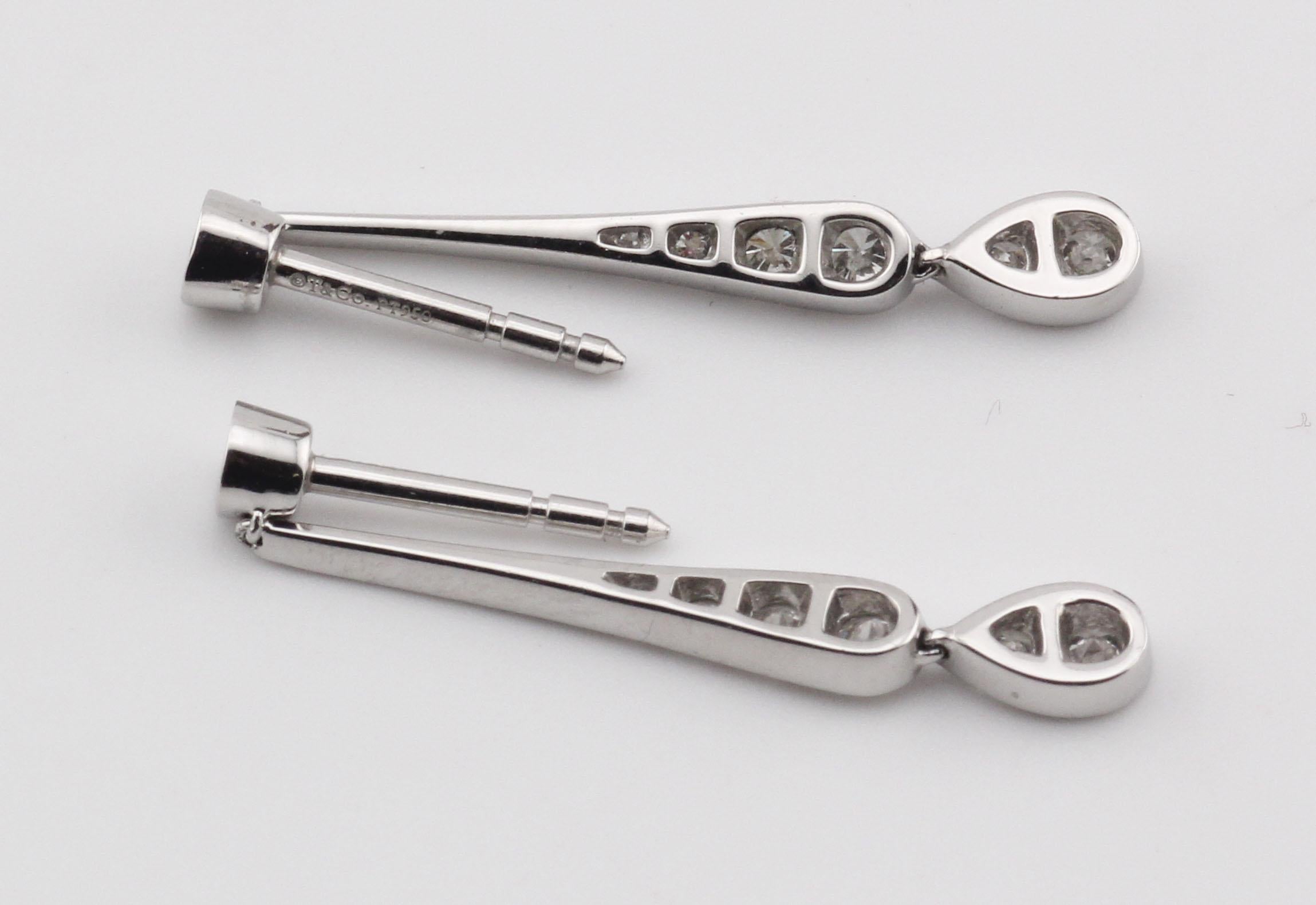 Tiffany & Co. Orecchini Jazz Diamond Platinum PT950 In condizioni buone in vendita a Simpsonville, SC