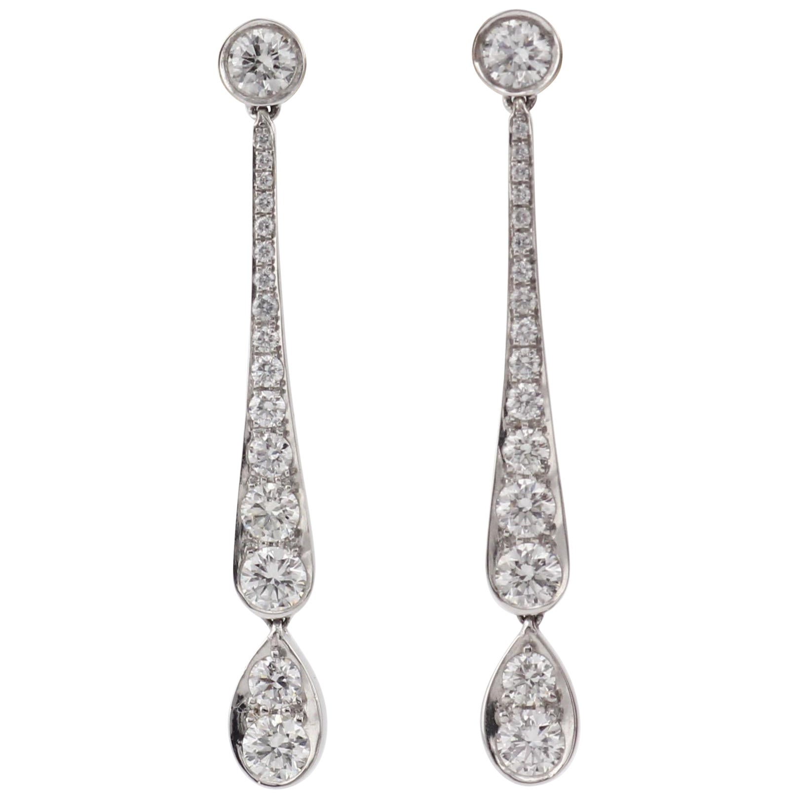 Tiffany & Co. Jazz Diamond Platinum PT950 Drop Earrings