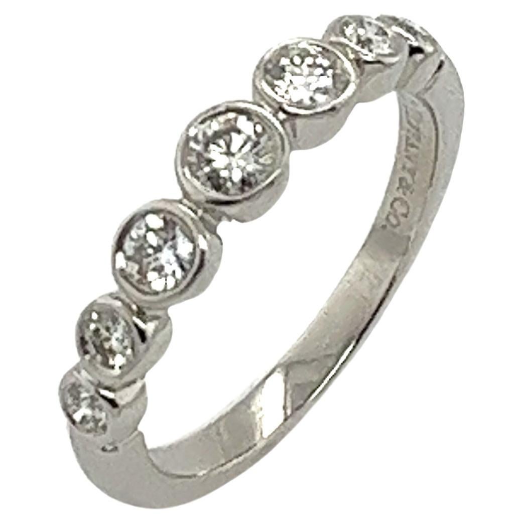 Tiffany & Co Jazz Diamond Ring set with 7 stones in a graduated setting in plat For Sale