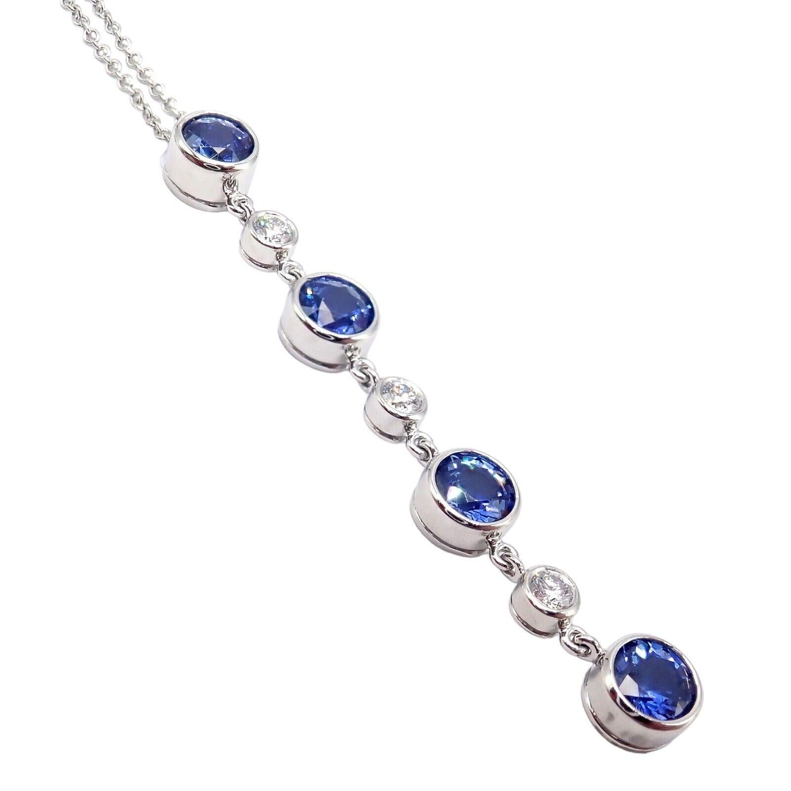 Tiffany & Co. Jazz  Diamond Tanzanite Platinum Pendant Necklace For Sale 5