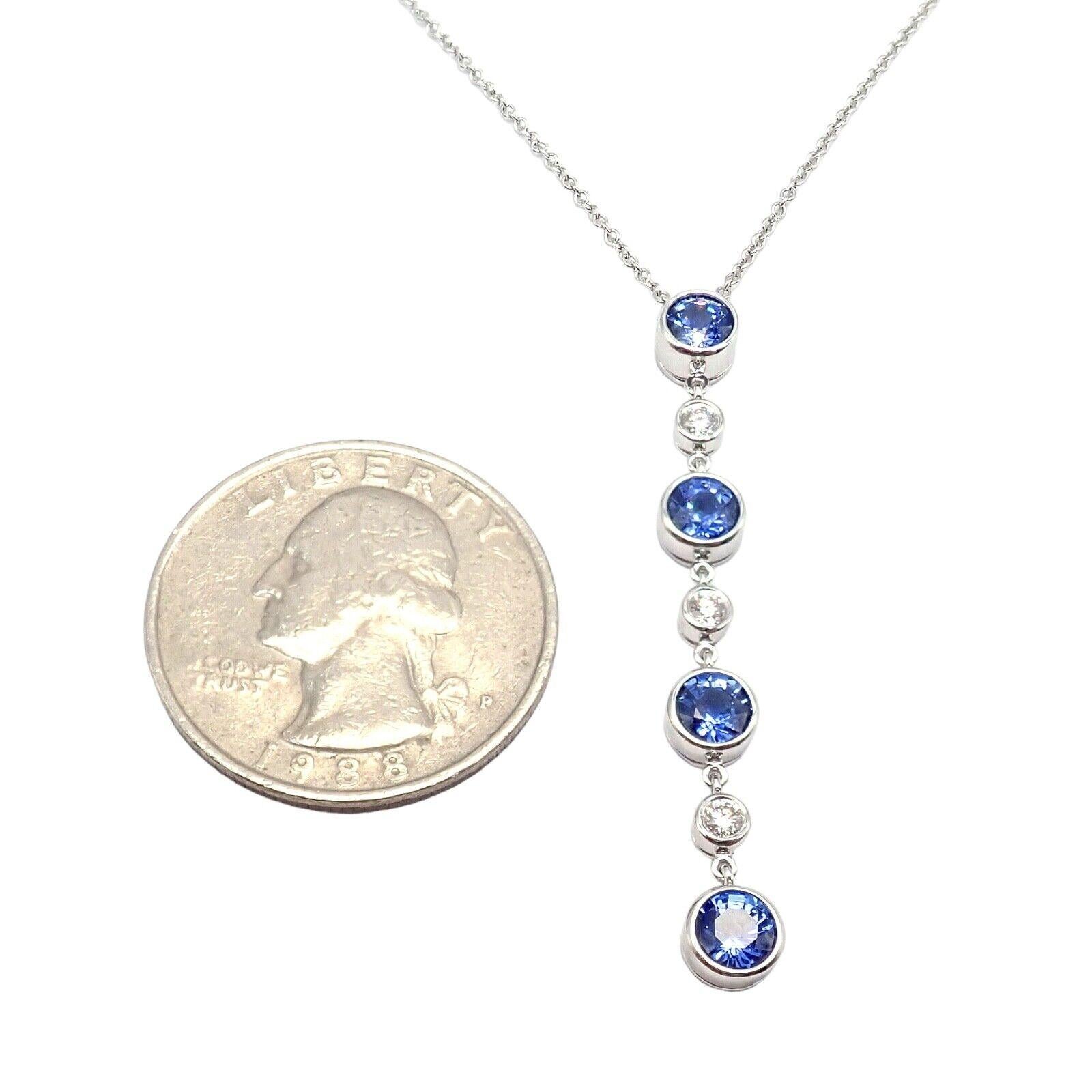 Tiffany & Co. Jazz  Diamond Tanzanite Platinum Pendant Necklace For Sale 6