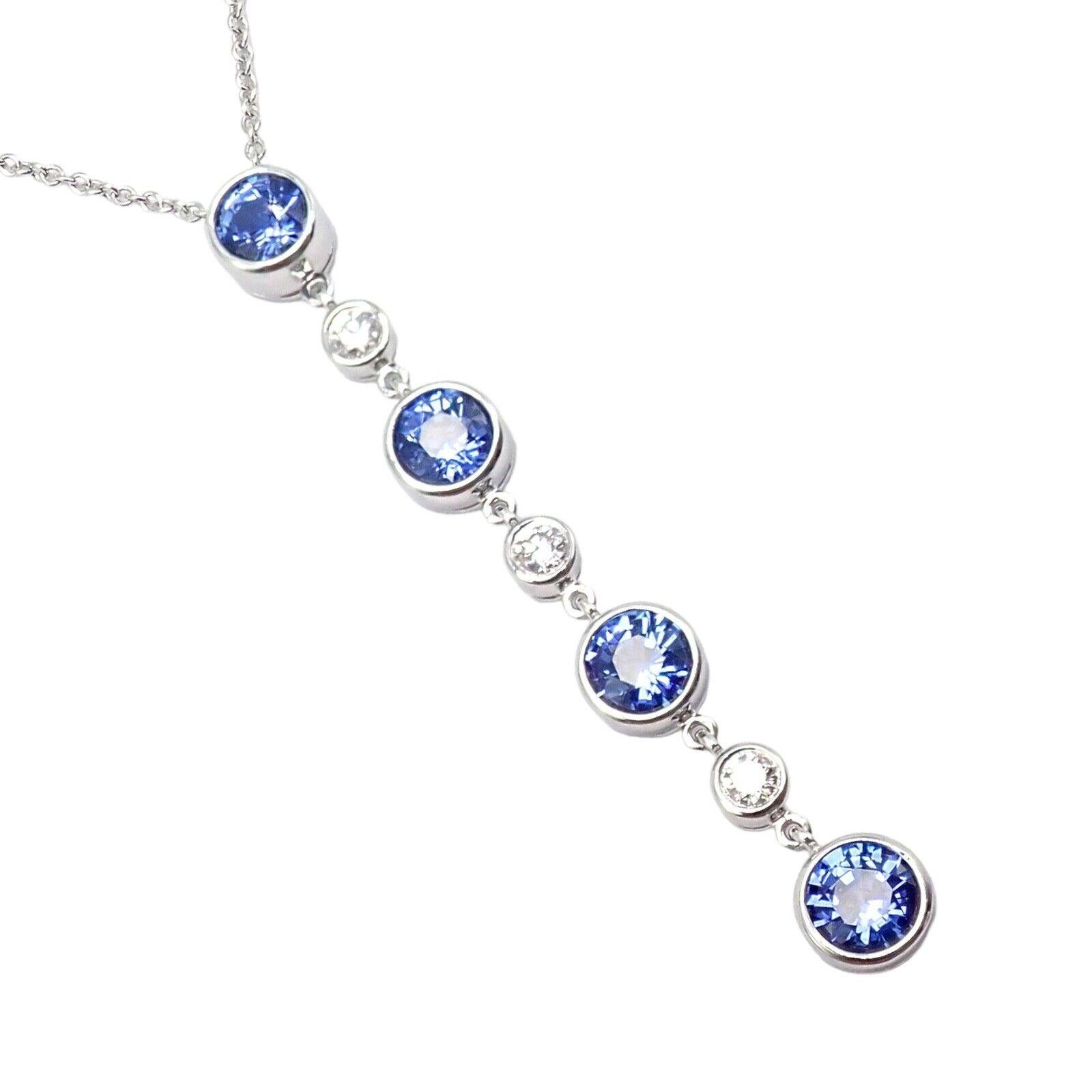 Tiffany & Co. Jazz  Diamond Tanzanite Platinum Pendant Necklace For Sale 7
