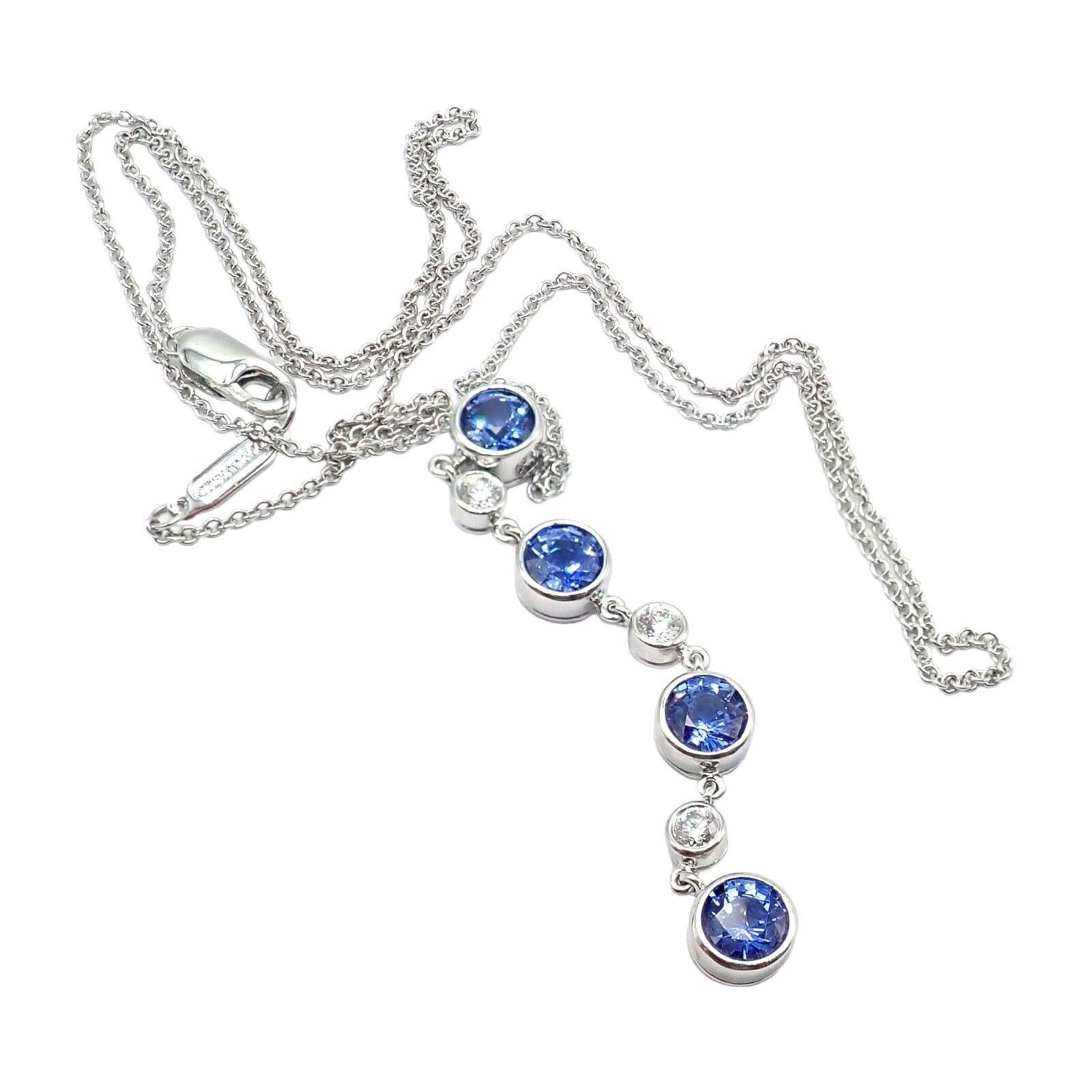 Tiffany & Co. Jazz  Diamond Tanzanite Platinum Pendant Necklace For Sale 8