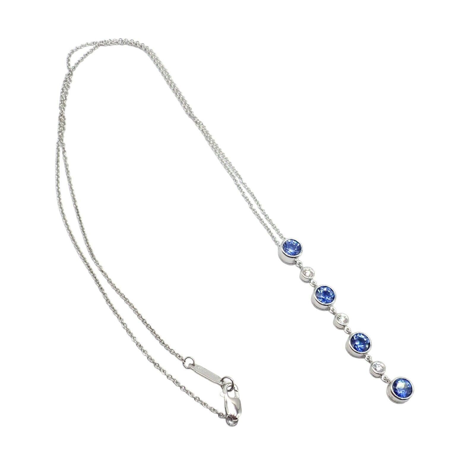 Women's or Men's Tiffany & Co. Jazz  Diamond Tanzanite Platinum Pendant Necklace For Sale