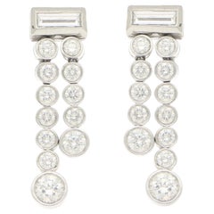 Tiffany & Co Jazz Double Drop Diamond Earrings in Platinum, circa 2005