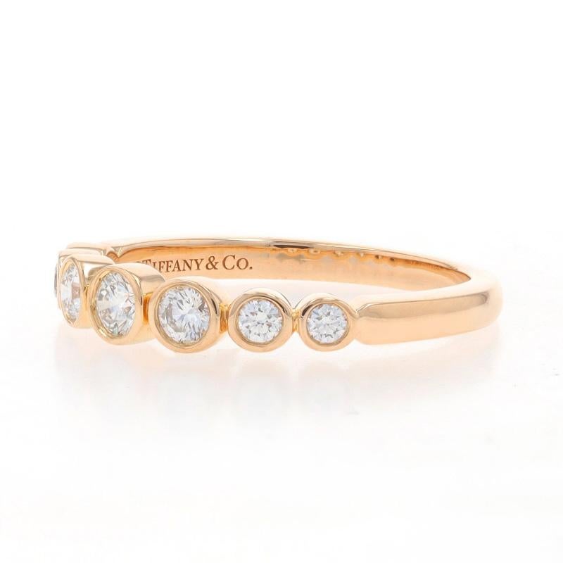 Tiffany & Co. Jazz Abgestuftes Diamantband - Roségold 18k runder .32ctw Ring (Rundschliff)