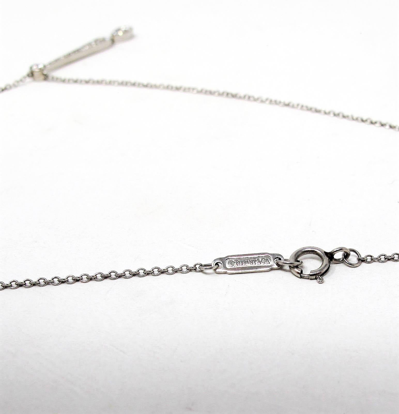 Tiffany & Co. Jazz Graduated Diamond Drop Pendant Necklace in Platinum 2