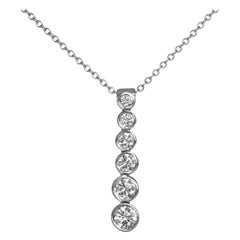 Tiffany & Co. Jazz Graduated Drop Diamond Pendant Platinum Necklace