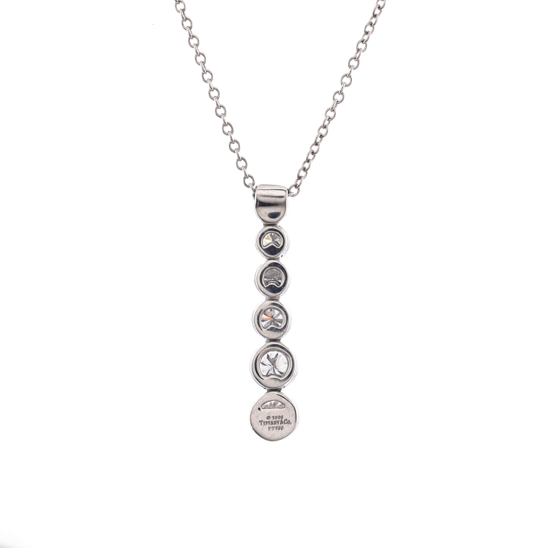 Women's Tiffany & Co. Jazz Graduated Drop Pendant Necklace Platinum and Diamonds