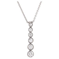 Tiffany & Co. Jazz Graduated Drop Pendant Necklace Platinum and Diamonds
