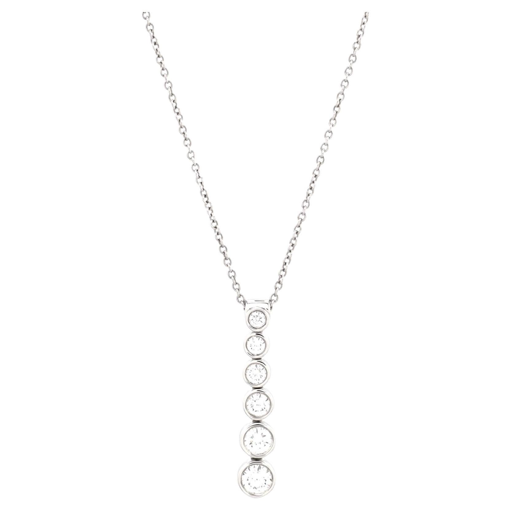 Tiffany and Co. Jazz Graduated Diamond Drop Pendant Necklace in