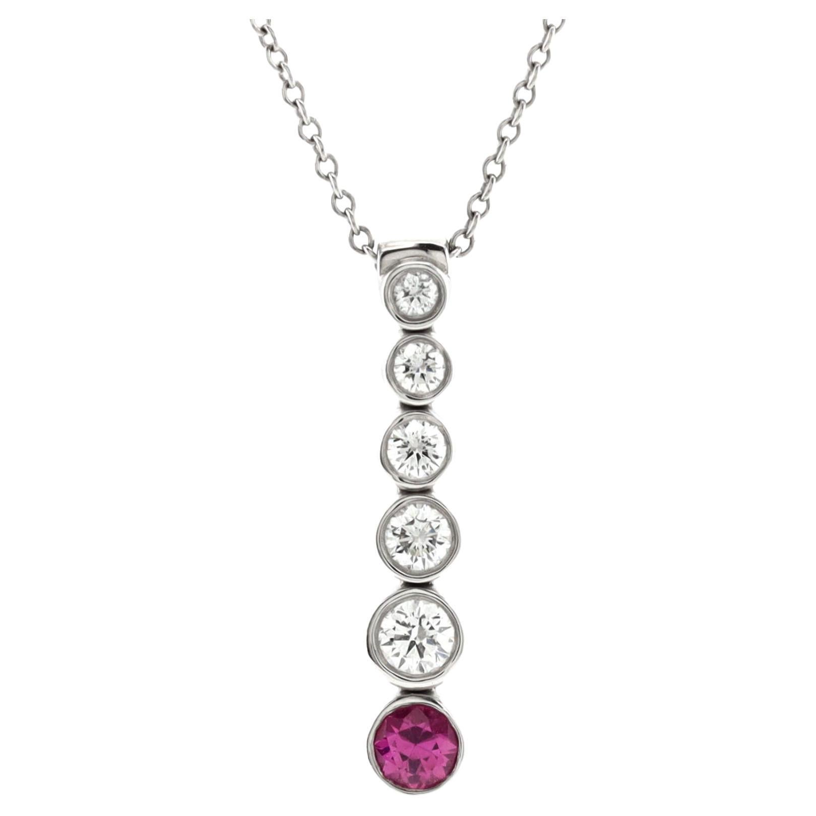 Tiffany & Co. Jazz Graduated Drop Pendant Necklace Platinum with Diamonds