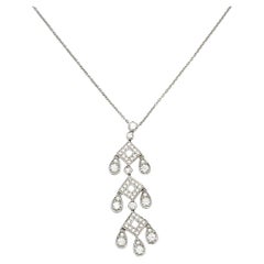 Tiffany & Co. Jazz Pagoda Diamond Chandelier Drop Pendant Necklace in Platinum
