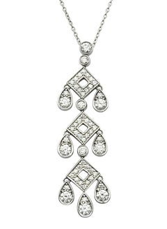 Tiffany & Co. Jazz Pagoda Diamond Chandelier Drop Pendant Necklace in Platinum