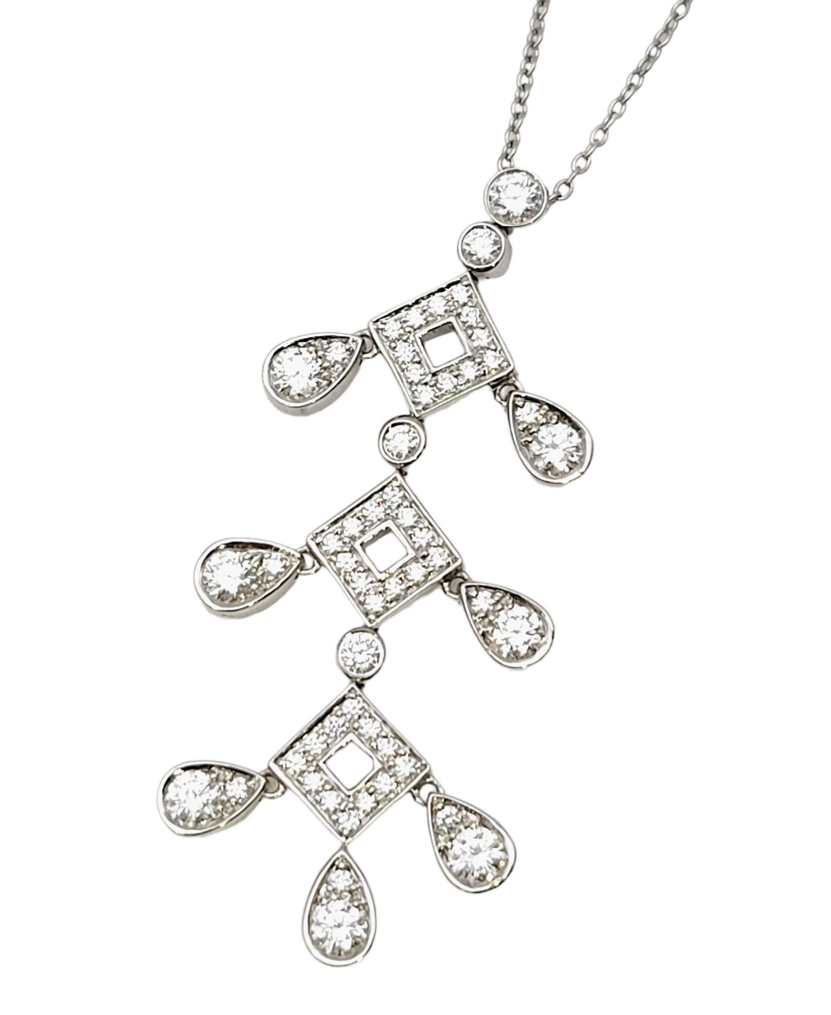 Tiffany & Co. Collier pendentif Jazz Pagoda en platine avec diamants Excellent état - En vente à Scottsdale, AZ