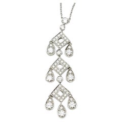 Tiffany & Co. Jazz Pagoden-Diamant-Kronleuchter-Tropfen-Anhänger-Halskette aus Platin