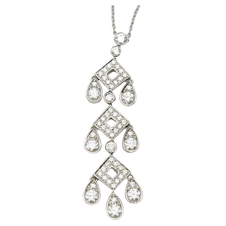 Tiffany and Co. Jazz Pagoda Diamond Chandelier Drop Pendant Necklace in