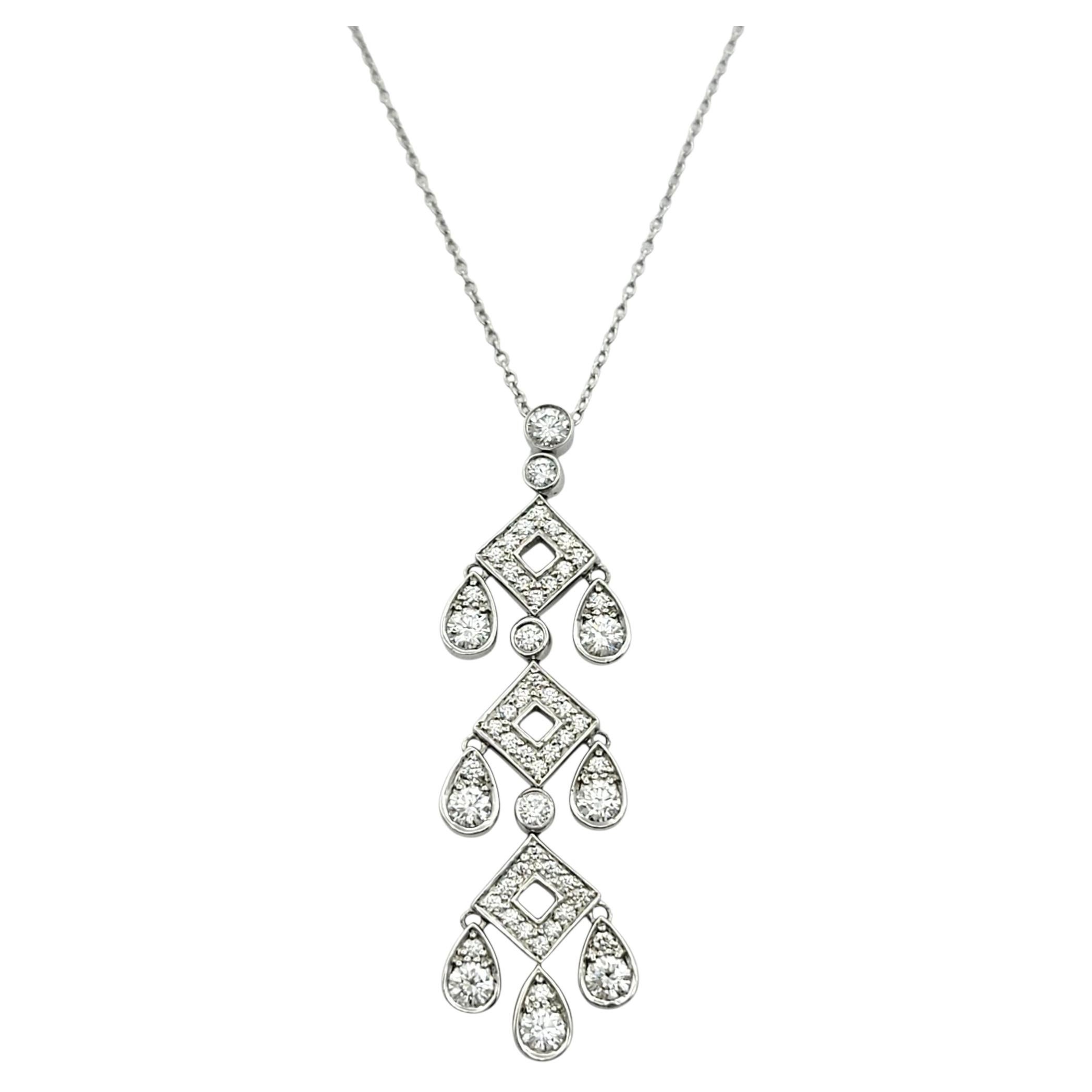 Tiffany & Co. Jazz Pagoda Diamond Chandelier Drop Pendant Necklace in Platinum