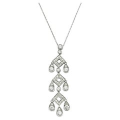 Tiffany & Co. Jazz Pagoda Diamond Chandelier Drop Pendant Necklace in Platinum