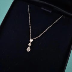 Tiffany & Co. Jazz Birne & runder Diamant Platin Anhänger Halskette