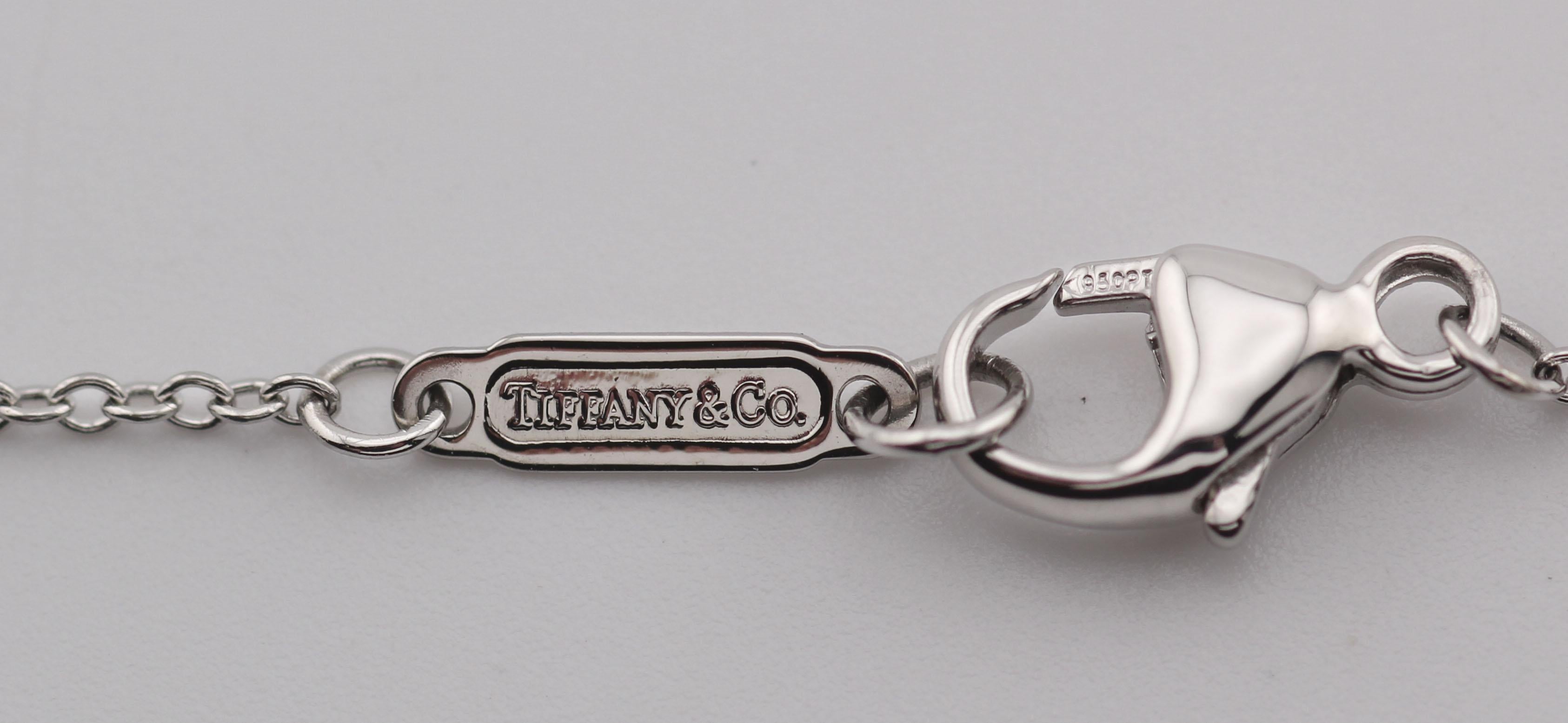 Tiffany & Co. Jazz Pink Sapphire Diamond Platinum Anhänger Halskette im Angebot 4