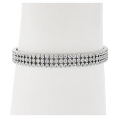 Tiffany & Co. Jazz Plat. 4.10ctw Round Diamond 3 Row Bezel Line Tennis Bracelet