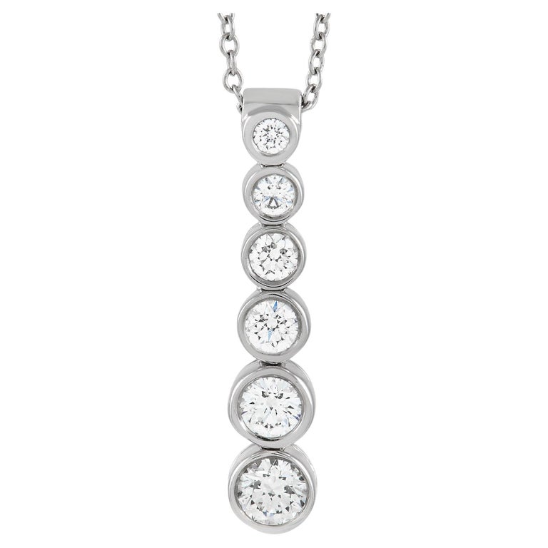 Tiffany and Co. Jazz Platinum 0.45 Ct Diamond Drop Pendant Necklace For